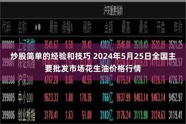 炒股简单的经验和技巧 2024年5月25日全国主要批发市场花生油价格行情