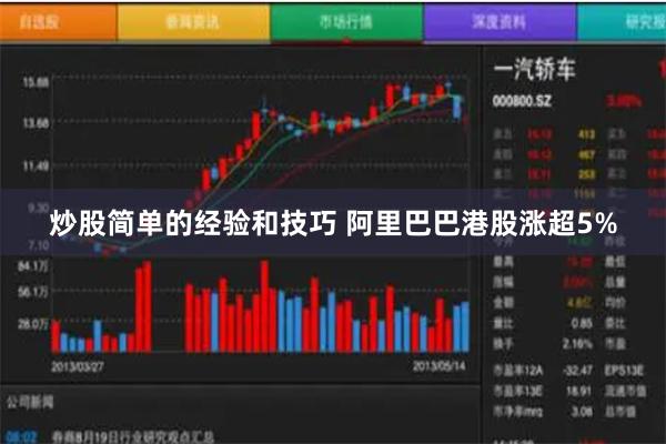 炒股简单的经验和技巧 阿里巴巴港股涨超5%