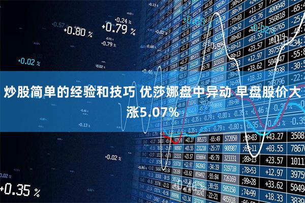炒股简单的经验和技巧 优莎娜盘中异动 早盘股价大涨5.07%